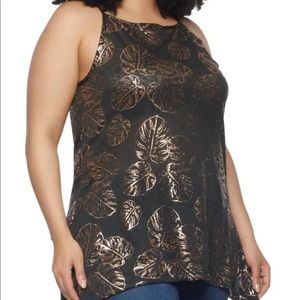 NEW Plus Size Keyhole Back Top 3X Black